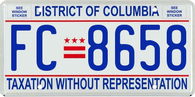 DC license plate FC8658