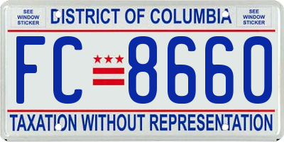 DC license plate FC8660