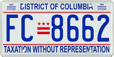 DC license plate FC8662