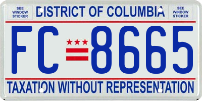 DC license plate FC8665