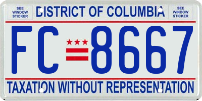 DC license plate FC8667