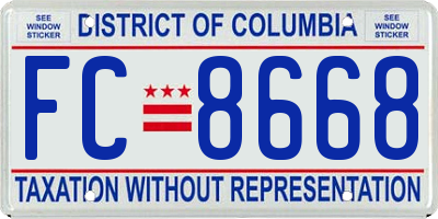 DC license plate FC8668