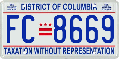 DC license plate FC8669