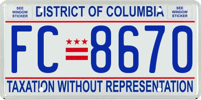 DC license plate FC8670