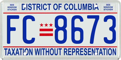 DC license plate FC8673