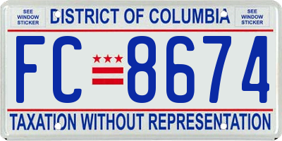 DC license plate FC8674