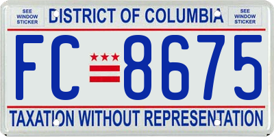 DC license plate FC8675