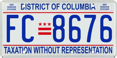 DC license plate FC8676