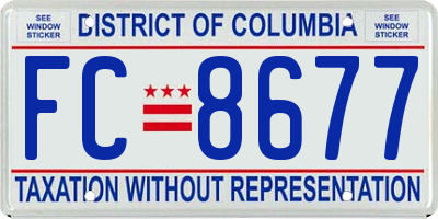 DC license plate FC8677