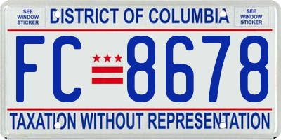 DC license plate FC8678