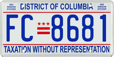 DC license plate FC8681