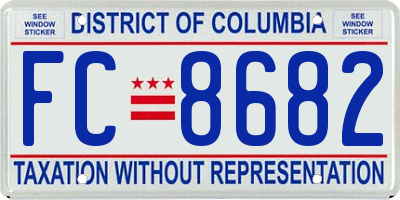 DC license plate FC8682