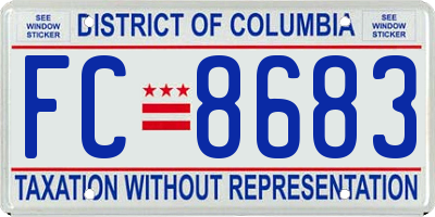 DC license plate FC8683