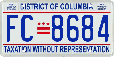 DC license plate FC8684