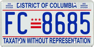 DC license plate FC8685