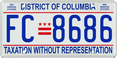 DC license plate FC8686