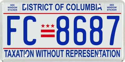 DC license plate FC8687