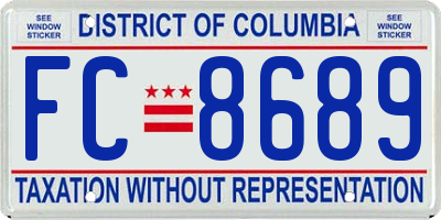 DC license plate FC8689