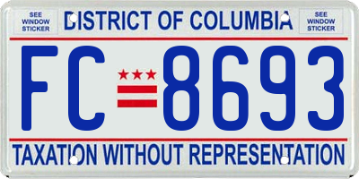 DC license plate FC8693