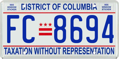 DC license plate FC8694