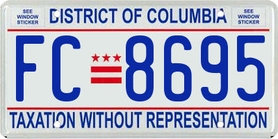 DC license plate FC8695