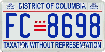 DC license plate FC8698