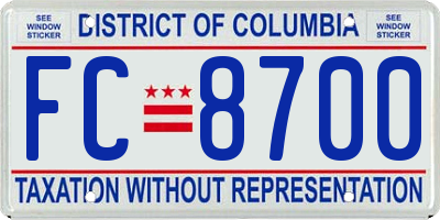 DC license plate FC8700