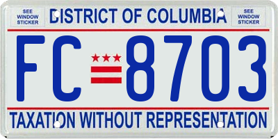 DC license plate FC8703