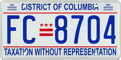 DC license plate FC8704