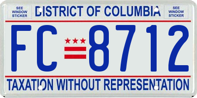 DC license plate FC8712