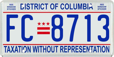 DC license plate FC8713