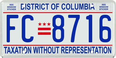 DC license plate FC8716