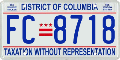 DC license plate FC8718