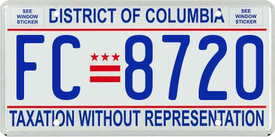 DC license plate FC8720