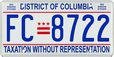 DC license plate FC8722