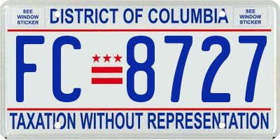 DC license plate FC8727