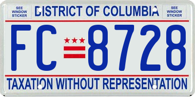 DC license plate FC8728