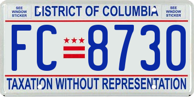 DC license plate FC8730