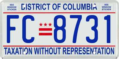 DC license plate FC8731