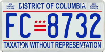 DC license plate FC8732