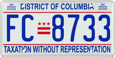 DC license plate FC8733