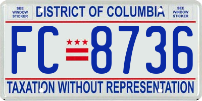 DC license plate FC8736