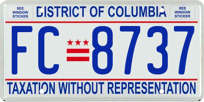 DC license plate FC8737