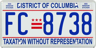 DC license plate FC8738