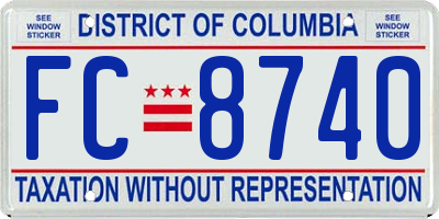 DC license plate FC8740