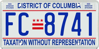 DC license plate FC8741