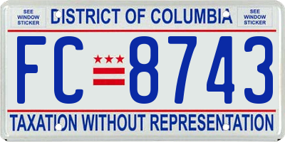 DC license plate FC8743