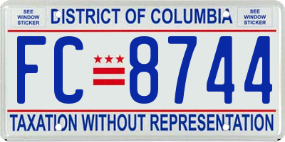 DC license plate FC8744