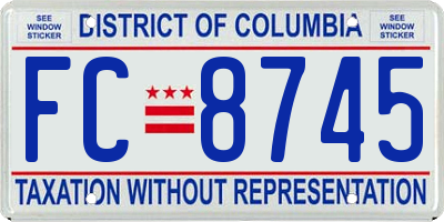 DC license plate FC8745