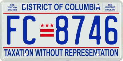 DC license plate FC8746